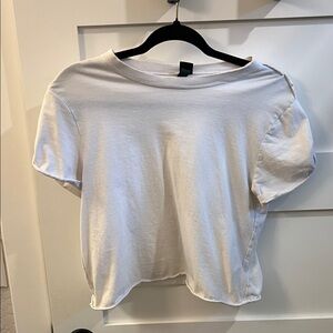 Wild Fable White Short Sleeve Cropped Tee